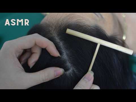 ASMR Tingling Hair Sounds With Hair Parting On Real Person, No Talking For Stress Relief