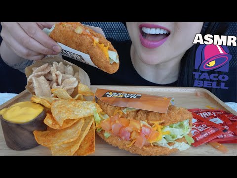 ASMR TACO BELL NAKED CHICKEN CHEESE SAUCE (EATING SOUNDS) NO TALKING | SAS-ASMR