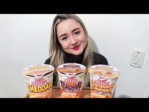 ASMR MUKBANG: CUP NOODLES DE VÁRIOS SABORES (SONS DE MASTIGAÇÃO / EATING SOUNDS)🎧