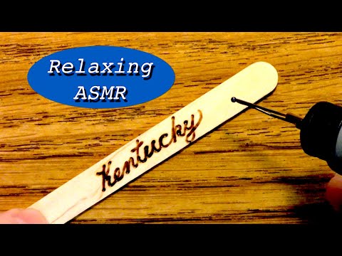 Wood Burning State Names in Cursive - ASMR