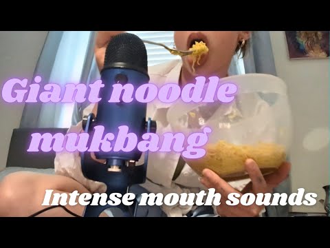 ASMR Giant Noodle Bowl Mukbang ✨🍜 intense mouth sounds