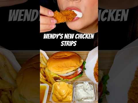 Trying Wendy’s NEW chicken strips #asmr #chicken #wendys #food