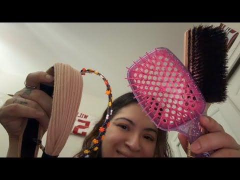 ASMR styling your hair 🤎🧡- (hair brushing & soft spoken) 