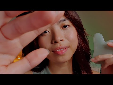 ASMR Calming Face Massage 🌿 Pressure Point, Gua Sha, Gentle Oil Sounds