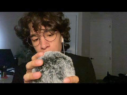 ASMR Fluffy Mic Scratching, Soft Blowing & Whispers 💤