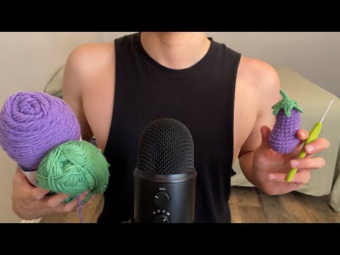 ASMR | Crochet with me (Whispers, inaudible, and fabric sounds)