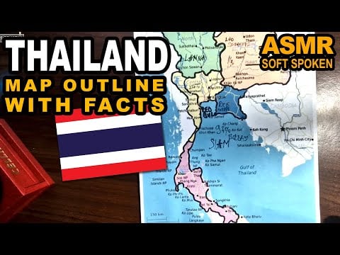 ASMR - Drawing THAILAND regions map outline and best known facts for each explained | Soft Spoken
