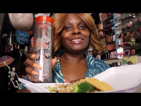 Fried Tilapia Brown Rice ASMR Eating Sounds