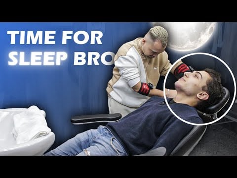 ASMR BARBER MASSAGE - Brushing, Tapping, Foam, Head, Back, Hair scratching ..