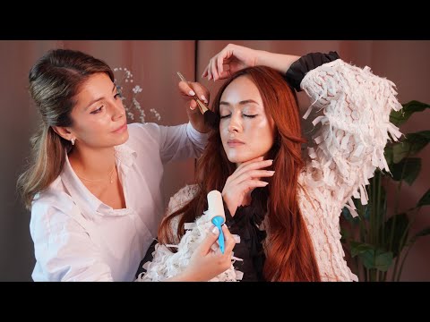 ASMR Dewy Photoshoot Role-play | Hair Fixing, Makeup & Clothes Finishing Touch | Soft Spoken