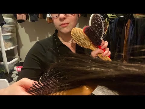 ASMR Brushing Your Hair With Different Brushes | Real Hair Sounds