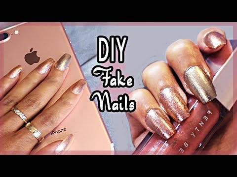 DIY EASY FAKE NAILS⎜ROSE GOLD & CHROME BIH!! (NO ACRYLIC) ♥