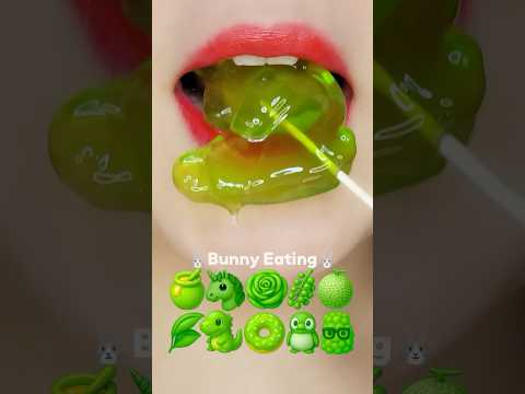 💚Green Emoji Food Eating ASMR #shorts