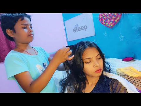 Asmr hair cracking and head massage...☺️😴#asmrvideo #asmrsounds