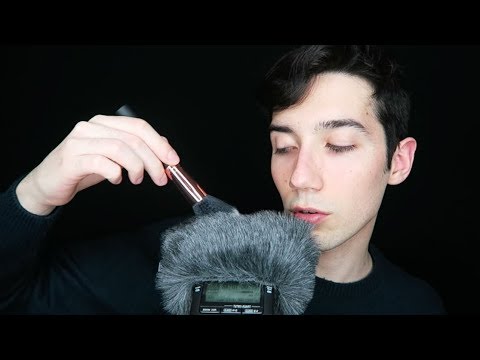 ASMR Fluffy Mic Brushing, Blowing & Inaudible Whisper