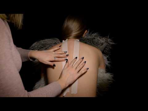 ASMR | Real person back play (REMASTERED) - finger tracing, brushes, sticky tape, lotion...