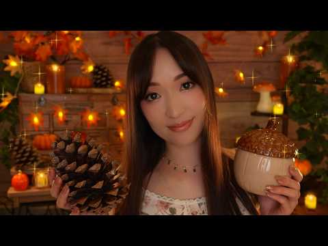 ASMR 🍂 Petits trésors de la nature | Pommes de pin GÉANTES, thé aux roses… 🌰 (ambiance automnale 🍁)