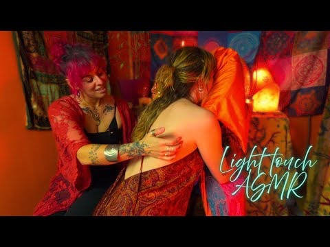 ASMR back tracing & light hand massage | Calm serene whisper for relaxation, flowers & skin brushing
