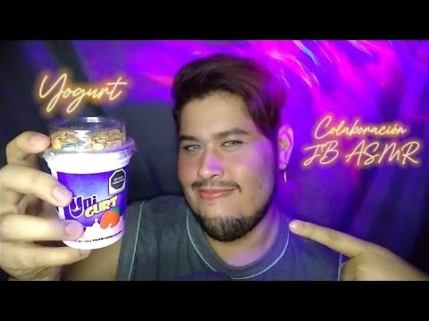 ASMR en Colaboración con @JB-ASMR comiendo yogurth de fresa