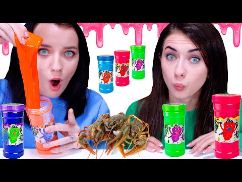 ASMR Slime Food Challenge (Drink Race, Candy Spray Battle, Bite-Lick-Nothing)