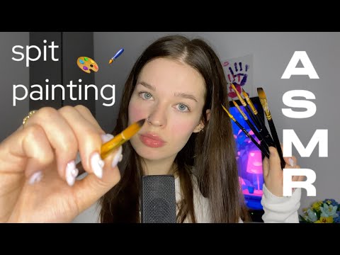 ASMR | spit painting💦🎨 АСМР | рисую на тебе слюнкой