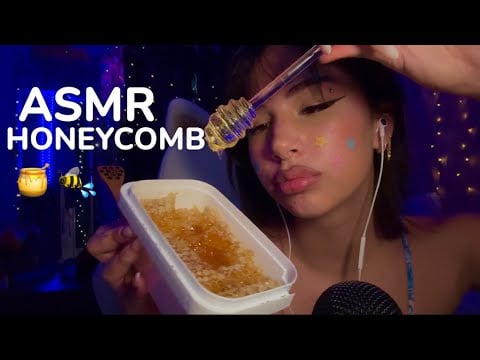 RAW HONEYCOMB| ASMR | wooden spoon sounds 🍯 TINGLES