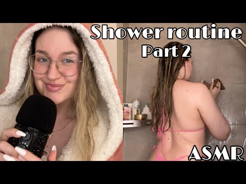 ASMR Shower routine 🚿 Part 2 | Hair & Body wash