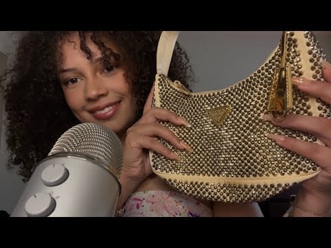 ASMR tapping & scratching on the most gorgeous sounding bag ever!!! (lots of rambles until 11:00)