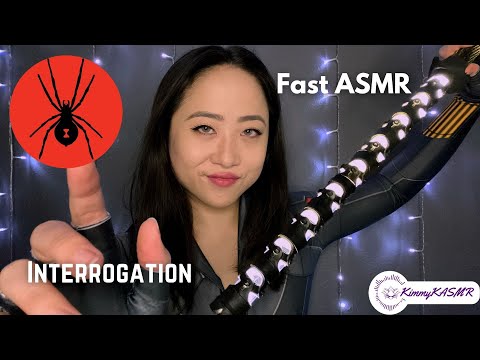 ASMR Cos- Black Widow Interrogates You, Fast & Unpredictable, Repetitive Questions