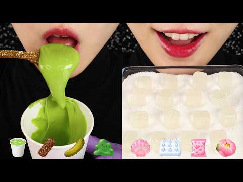 ASMR MELTED TAFFY CANDY MUKBANG KOREAN SNACKS, PICKLE EATING SOUND 🥒
