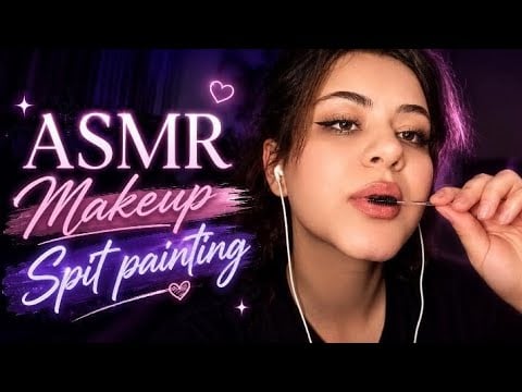 ASMR makeup spit painting mouth sounds #asmr 