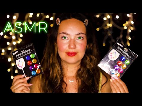 ✨ ASMR ✨ Nail Taps, Sparkles & Soft Whispers 🌸 Bedazzling Stickers & Plastic Triggers