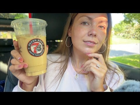 asmr/ road trip HAUL🚗 (with a yummy coffee ☕️ 😍)