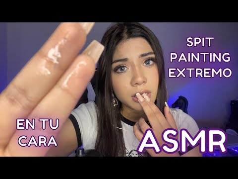 ASMR ESPAÑOL / SPIT PAINTING INTENSO + B4BIT4 en TODA tu CARITA + MOUTH SOUNDS