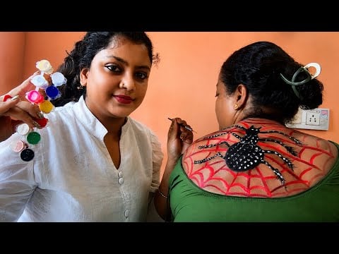 ASMR | Doing My Mom Relaxing Back Painting |😍
