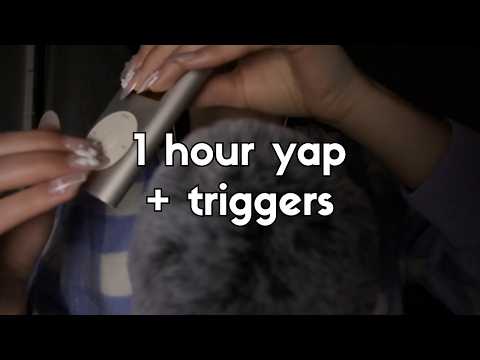 ASMR It’s 3AM, go to sleep | Trigger Assortment + 1 Hour Ramble 💜 Tapping, Squishies & Yapping