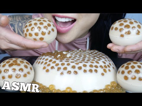 ASMR GIANT BOBA TAPIOCA PEARL BUBBLE TEA JELLO (EATING SOUNDS) NO TALKING | SAS-ASMR