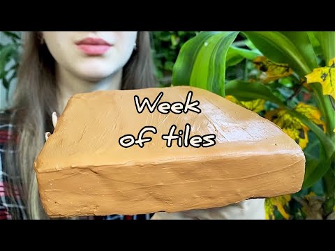 Неделя плиток//Волоконовка в глазури🍊//Week of tiles// Glaze Volokonovka// ASMR