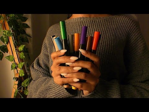 ASMR drawing on your face with markers (no talking) ✍️🎨