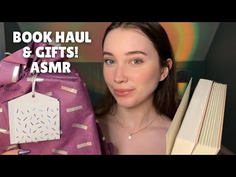 ASMR book haul! 📚 (Wish list gifts, Costco, BOTM) 🥰