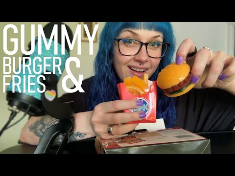 ASMR Eating Gummy Burger & Fries 🍔🍟