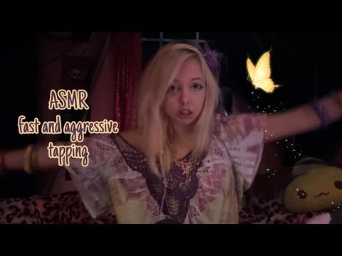ASMR fast and aggressive tapping and rambling🤤💤