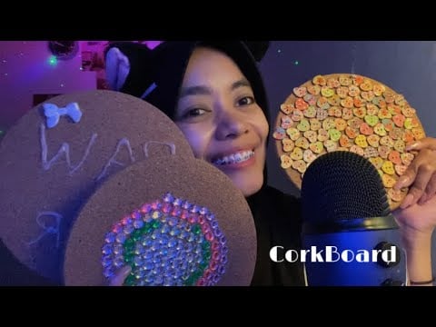 ASMR CORK BOARD TAPPING WITH BACKSOUND RELAXING 🌙😴