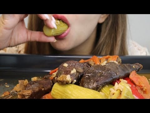ASMR DOLMA STUFFED VEGETABLES / MAHSHI / محشي / no talking / CREMA ASMR #asmr #mukbang #dolma #food