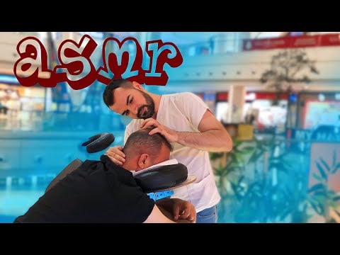 ASMR MASSAGE TAHİR - Shoulder + Neck + Arm + Head (CHAİR MASSAGE)