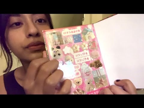 Asmr~ japanese sticker book flip through 