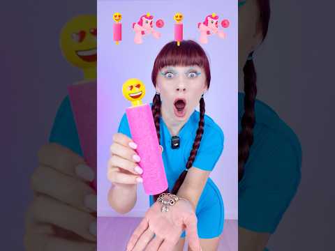 ASMR Emoji Candy Drink, Unicorn Lollipop #asmr #mukbang