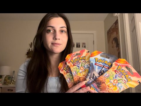 ASMR Pokemon Card Opening : Surging Sparks (softly spoken, tapping)