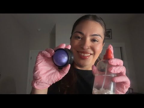 ASMR| Upper and Leg body massage 💆🏻‍♀️- Glove & Spraying sounds 