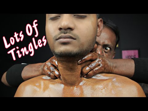 Oil Neck Massage Will Make You Sleepy | ASMR Head Massage With Neck And Ear Crack